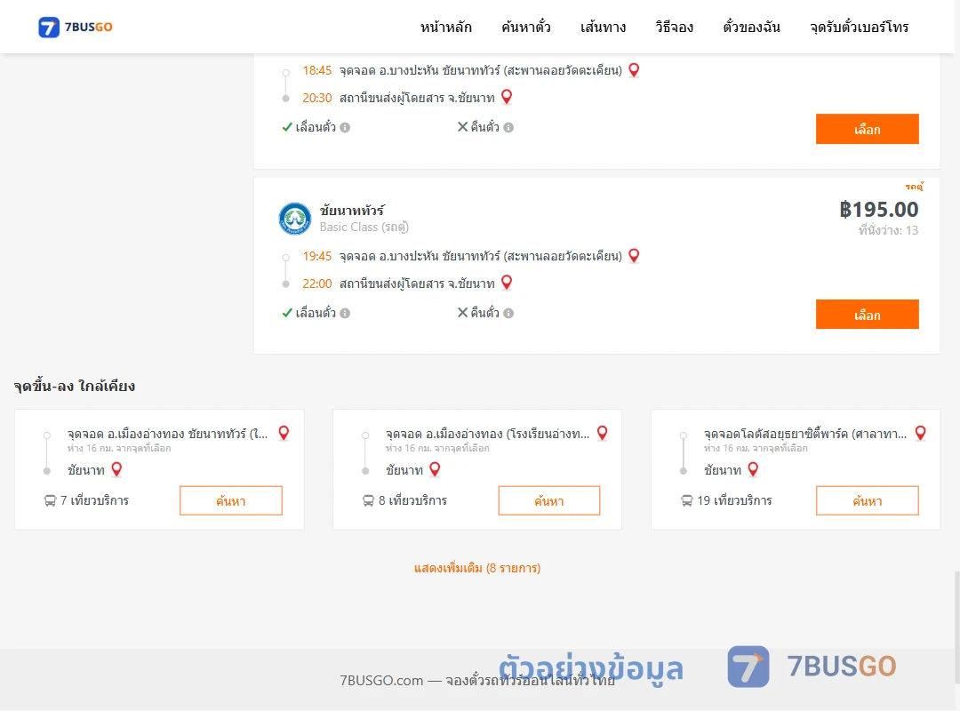ตัวอย่างผลค้นหา บางปะหัน-ชัยนาท