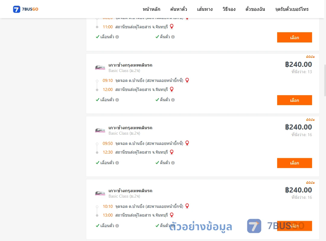 ตัวอย่างผลค้นหา บ้านบึง-จันทบุรี