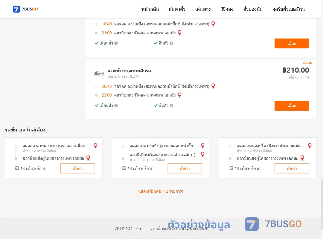 ตัวอย่างผลค้นหา บ้านบึง-เอกมัย