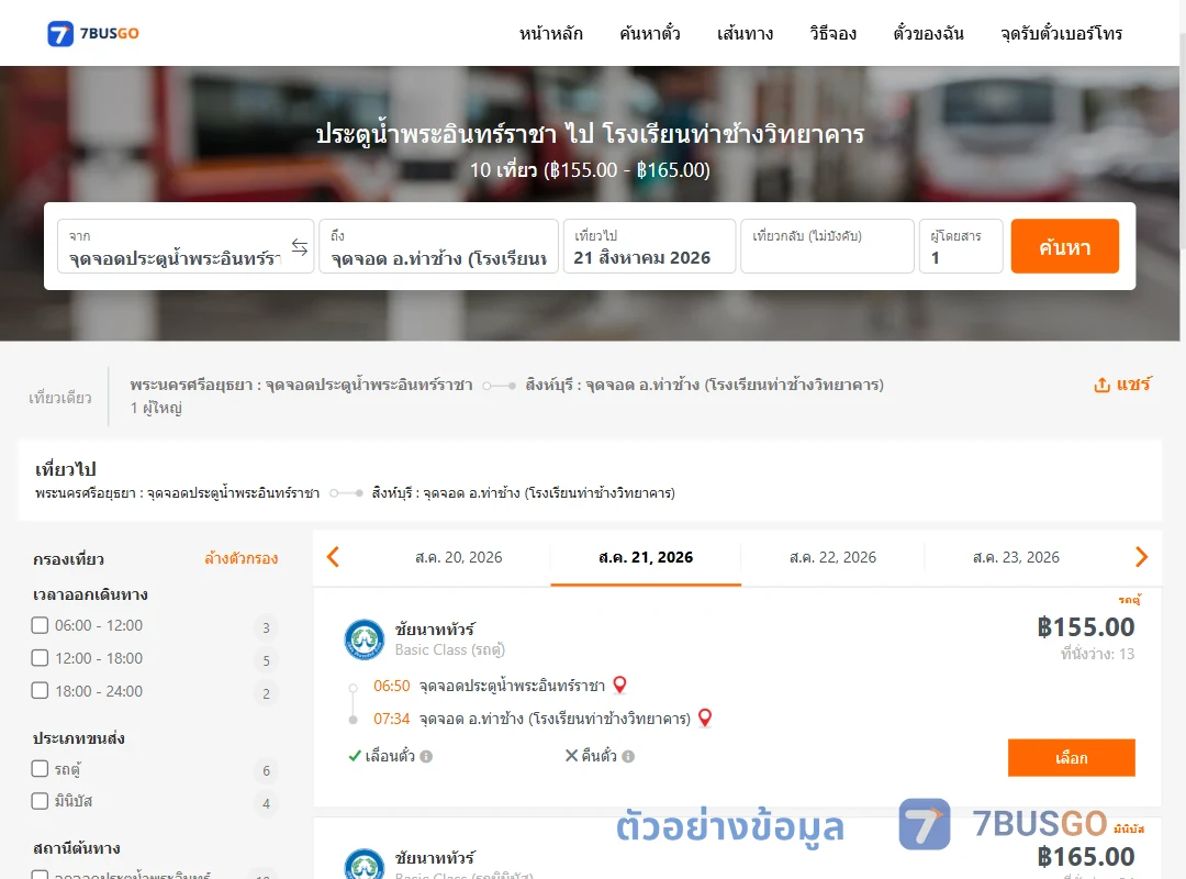 ตัวอย่างผลค้นหา ประตูน้ำพระอินทร์ราชา-โรงเรียนท่าช้างวิทยาคาร