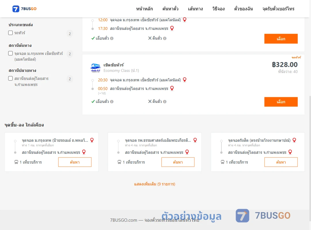 ตัวอย่างผลค้นหา ม.กรุงเทพ-กำแพงเพชร