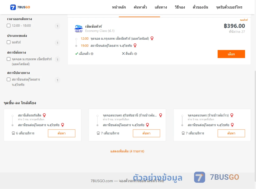 ตัวอย่างผลค้นหา ม.กรุงเทพ-สุโขทัย