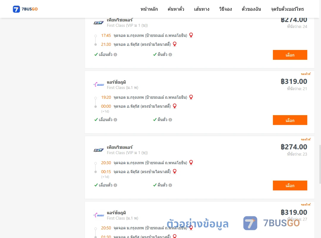 ตัวอย่างผลค้นหา ม.กรุงเทพป้ายรถเมล์-จัตุรัส