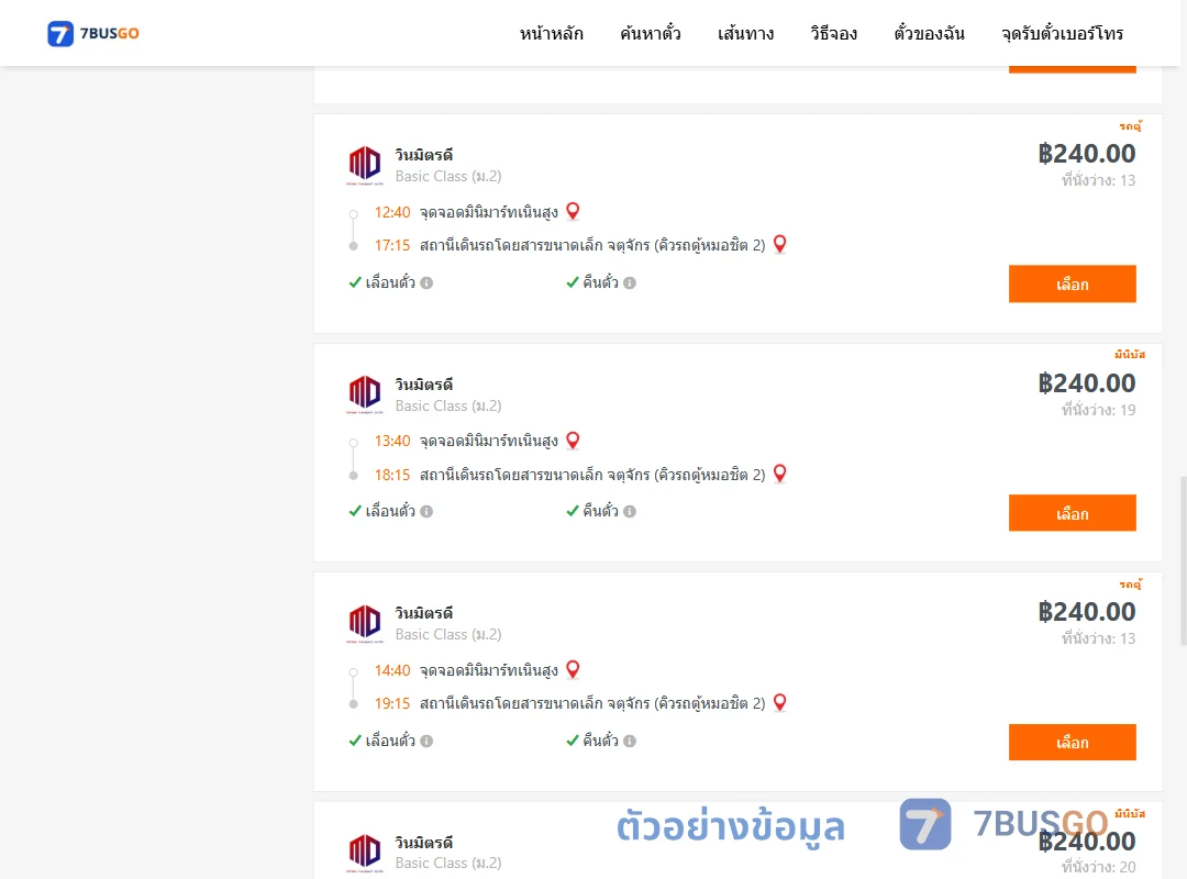 ตัวอย่างผลค้นหา มินิมาร์ทเนินสูง-คิวรถตู้หมอชิต2