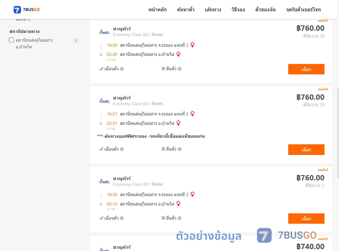 ตัวอย่างผลค้นหา ระยอง2-บ้านไผ่