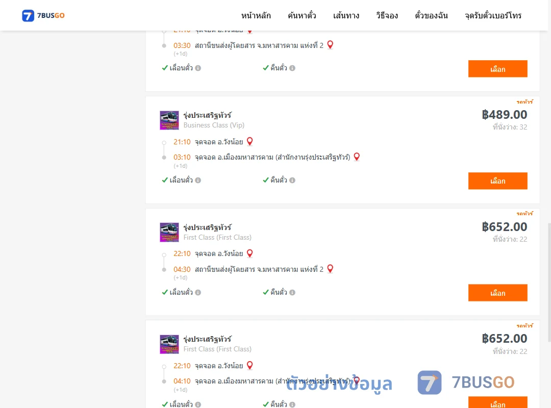 ตัวอย่างผลค้นหา วังน้อย-มหาสารคาม