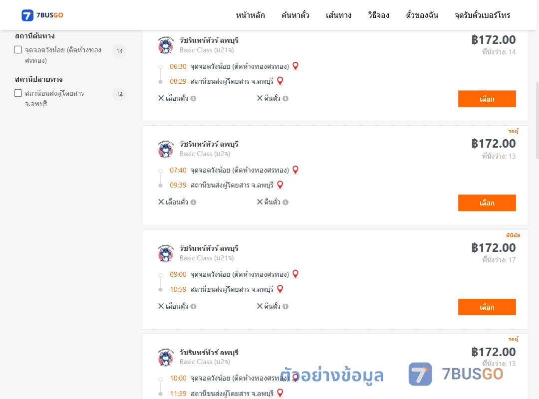 ตัวอย่างผลค้นหา วังน้อย-ลพบุรี