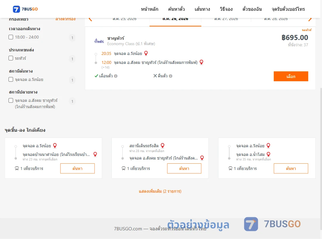 ตัวอย่างผลค้นหา วังน้อย-สังคม