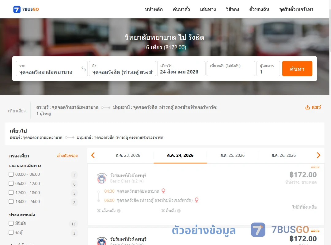 ตัวอย่างผลค้นหา วิทยาลัยพยาบาล-รังสิต