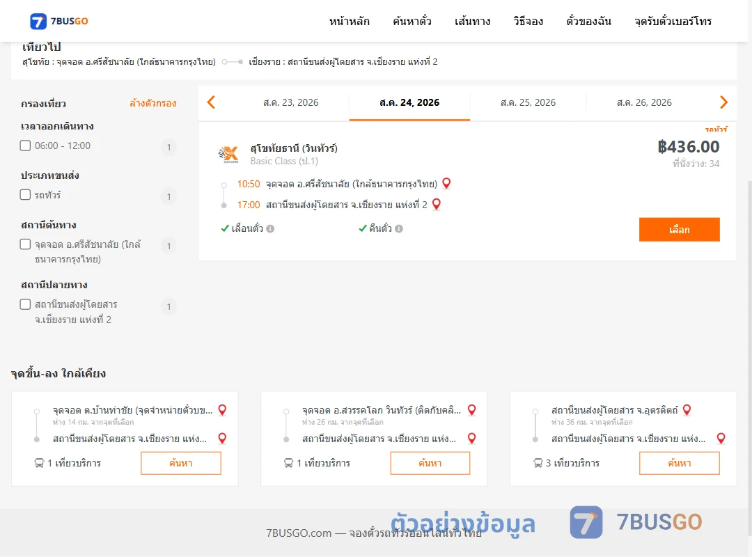 ตัวอย่างผลค้นหา ศรีสัชนาลัย-เชียงราย2