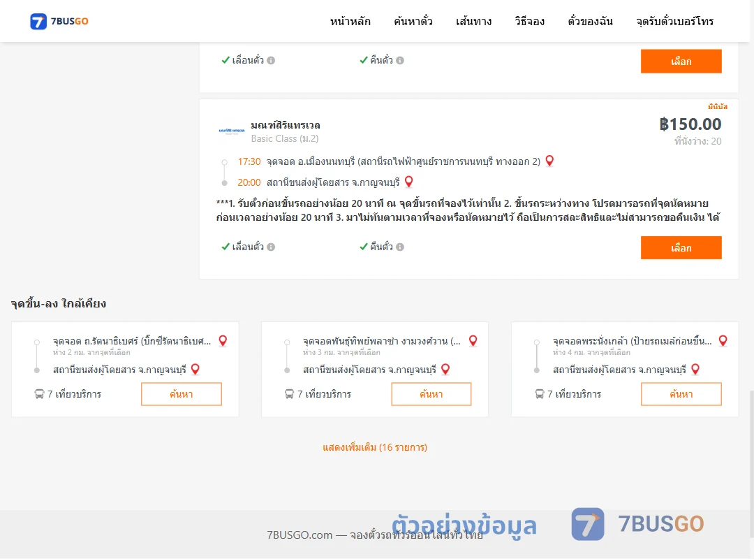 ตัวอย่างผลค้นหา ศูนย์ราชการนนท์-กาญจนบุรี