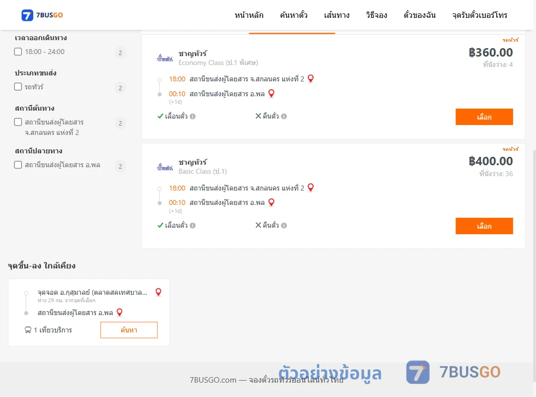 ตัวอย่างผลค้นหา สกลนคร2-พล