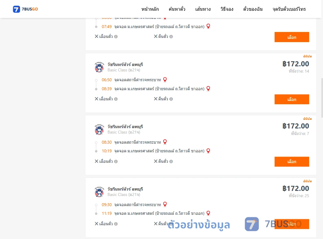 ตัวอย่างผลค้นหา สถานีตำรวจพระบาท-ม.เกษตรศาสตร์ป้ายรถเมล์