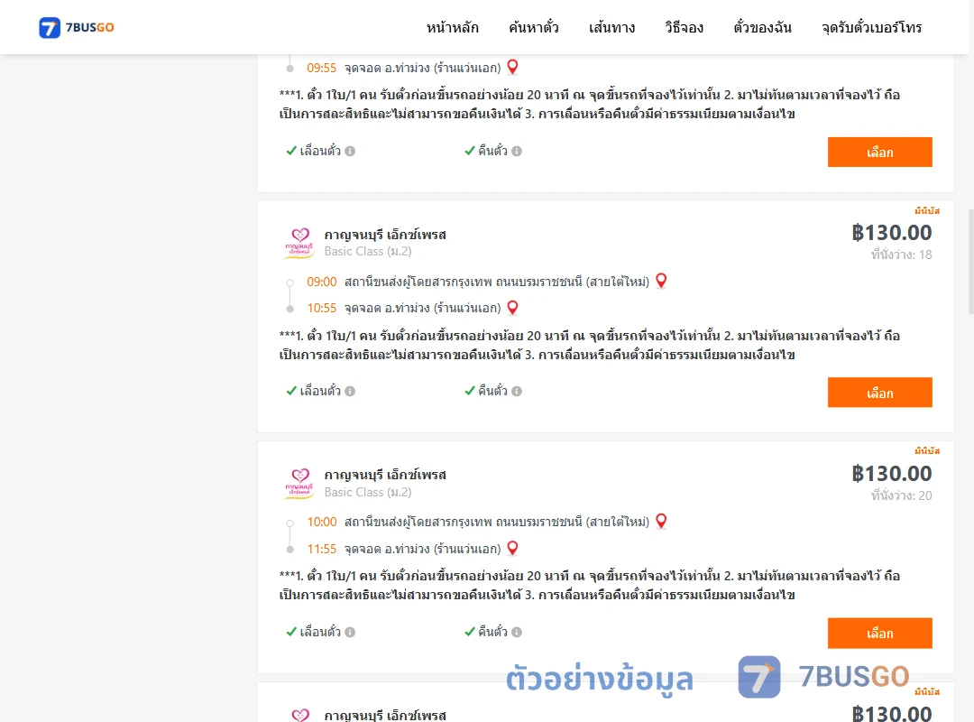 ตัวอย่างผลค้นหา สายใต้ใหม่-ท่าม่วง