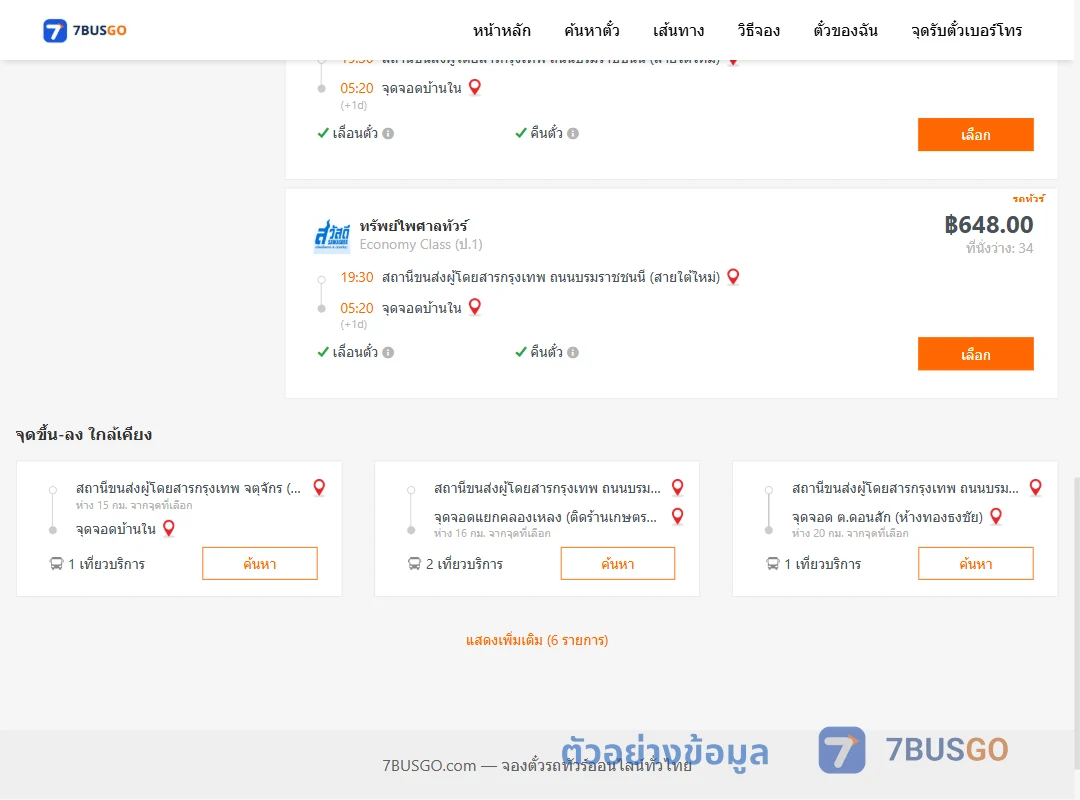 ตัวอย่างผลค้นหา สายใต้ใหม่-บ้านใน