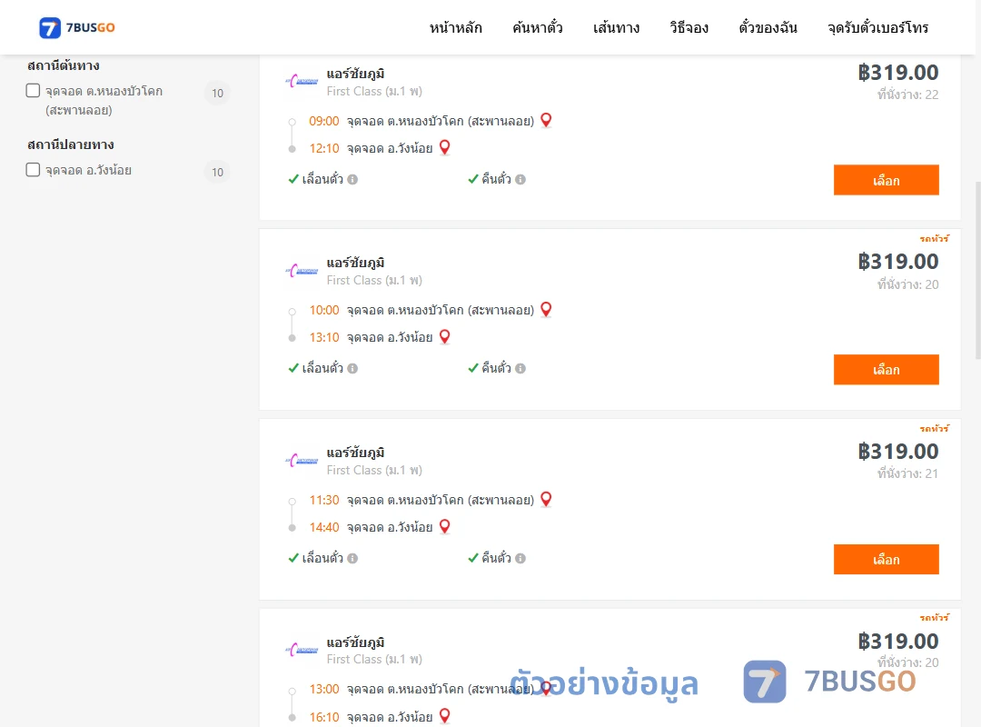 ตัวอย่างผลค้นหา หนองบัวโคก-วังน้อย