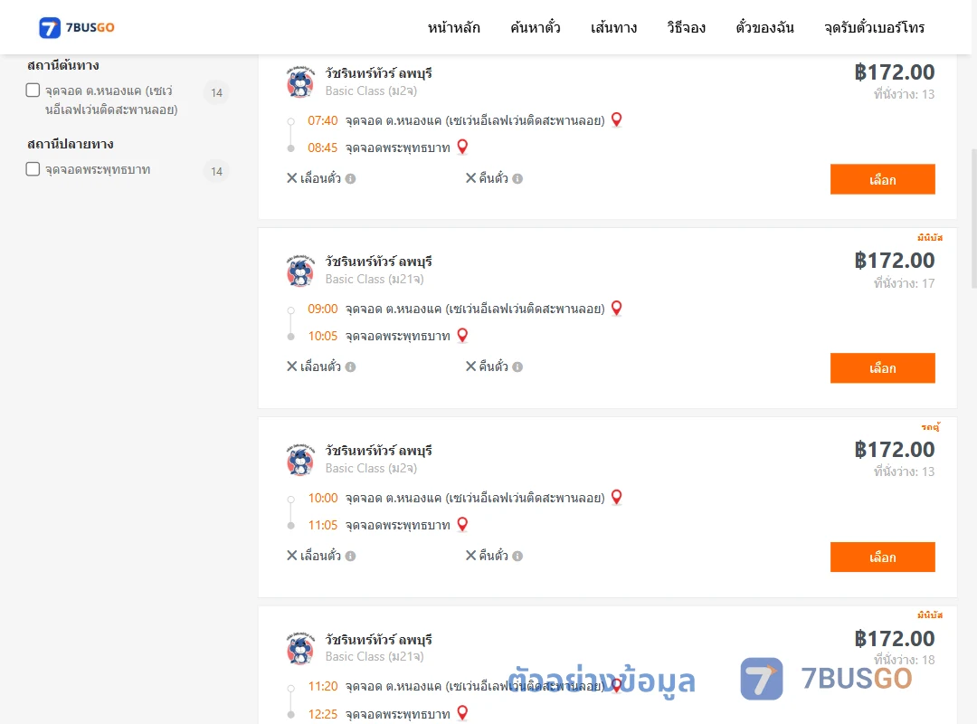 ตัวอย่างผลค้นหา หนองแค-พระพุทธบาท