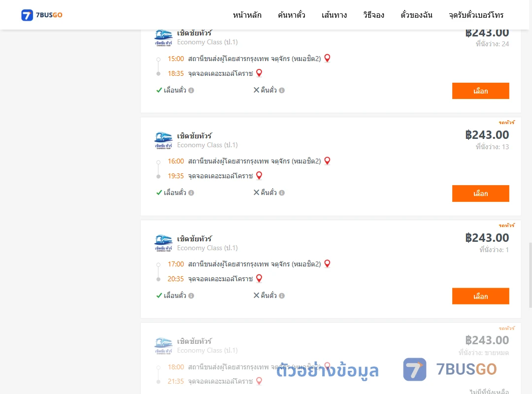 ตัวอย่างผลค้นหา หมอชิต2-เดอะมอล์โคราช