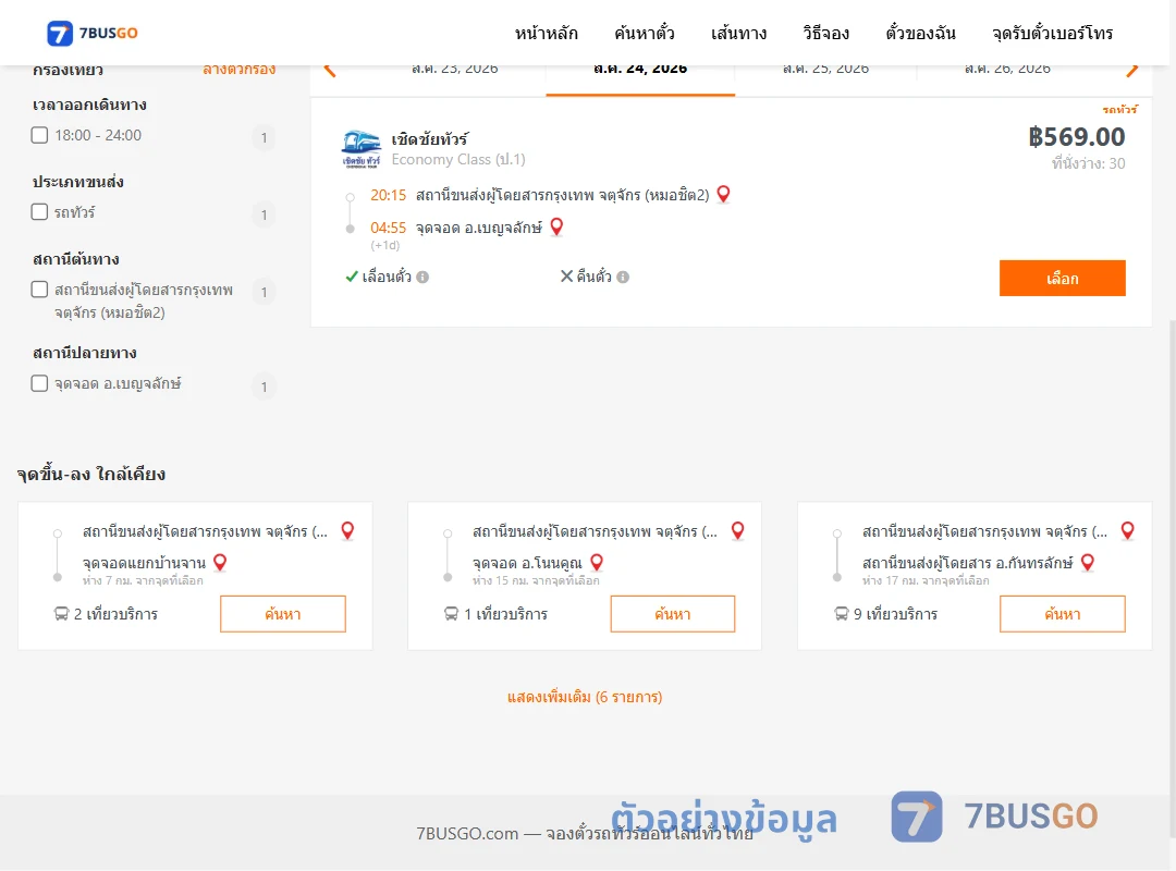 ตัวอย่างผลค้นหา หมอชิต2-เบญจลักษ์