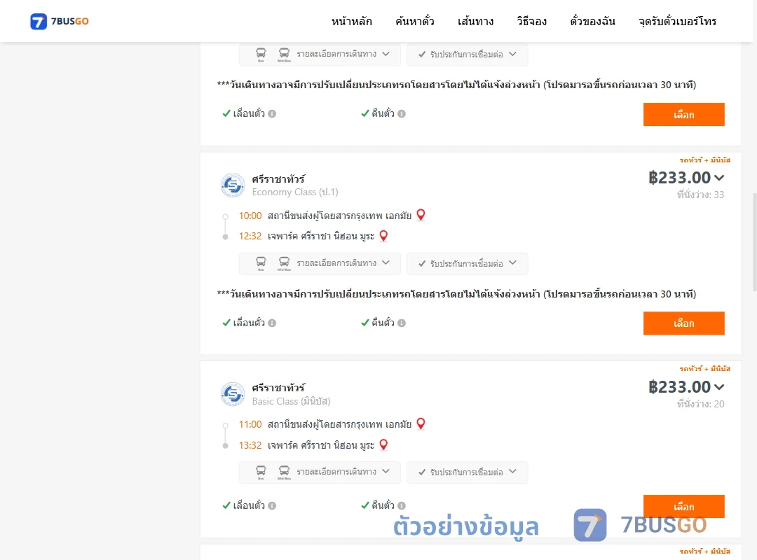 ตัวอย่างผลค้นหา เอกมัย-เจพาร์คศรีราชานิฮอนมูระ