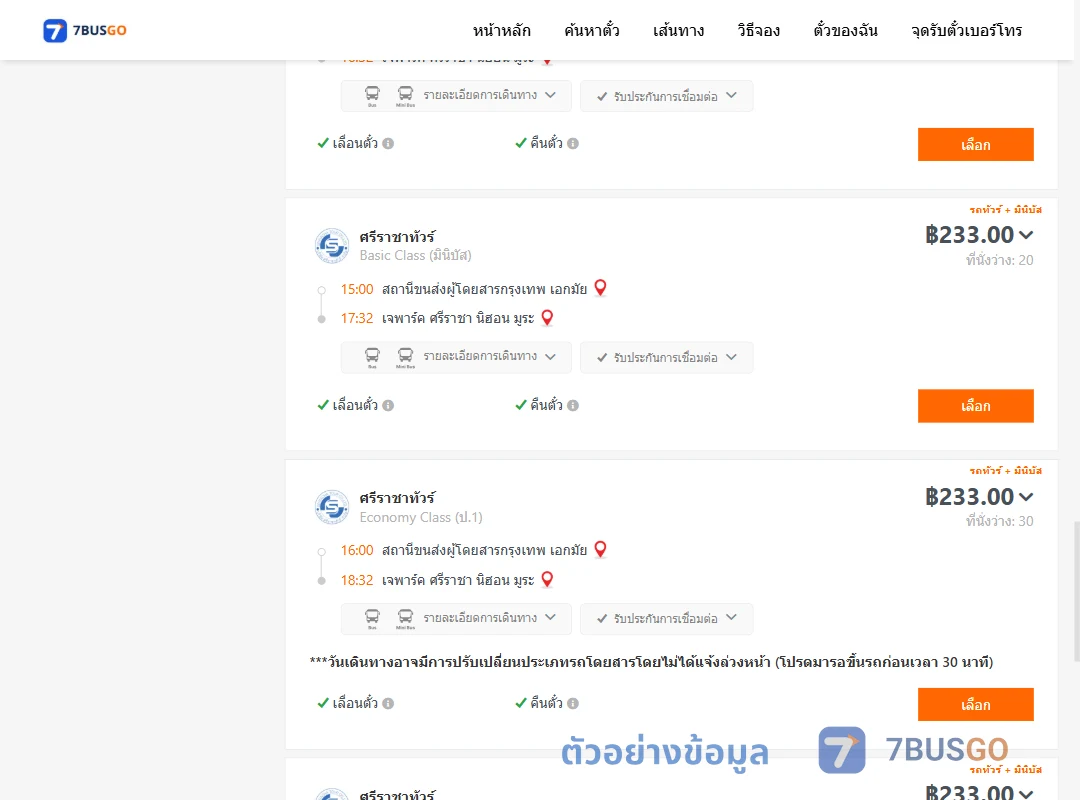 ตัวอย่างผลค้นหา เอกมัย-เจพาร์คศรีราชานิฮอนมูระ
