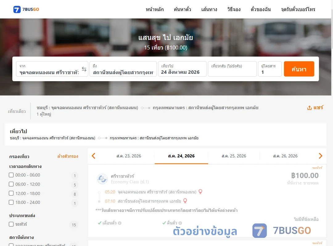 ตัวอย่างผลค้นหา แสนสุข-เอกมัย