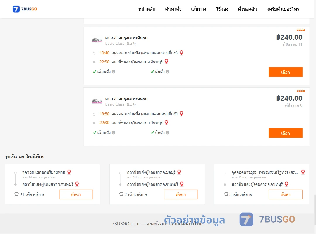 ตัวอย่างผลค้นหา บ้านบึง-จันทบุรี