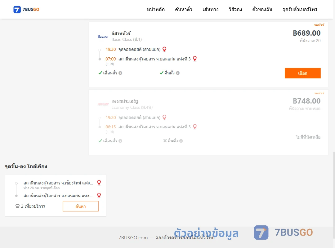 ตัวอย่างผลค้นหา ดอยติ-ขอนแก่น