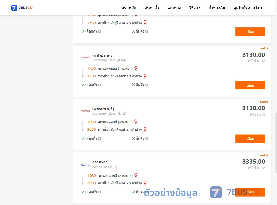 ตัวอย่างผลค้นหา ดอยติ-ลำปาง