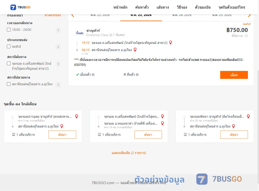 ตัวอย่างผลค้นหา ถ.เครือสหพัฒน์-ภูเวียง