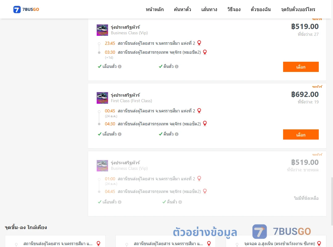 ตัวอย่างผลค้นหา นครราชสีมา2-กรุงเทพจตุจักร