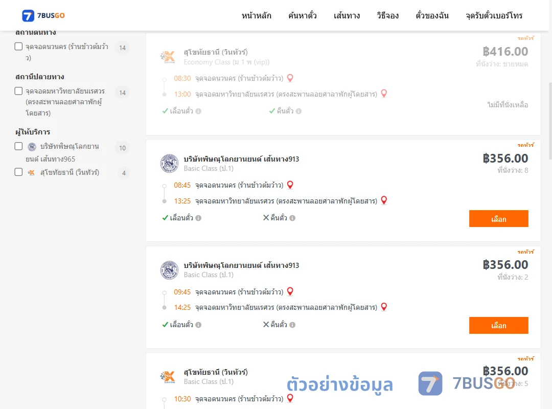ตัวอย่างผลค้นหา นวนคร-ม.นเรศวร