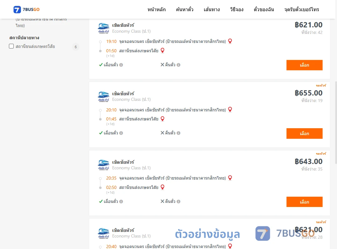 ตัวอย่างผลค้นหา นวนคร-เกษตรวิสัย