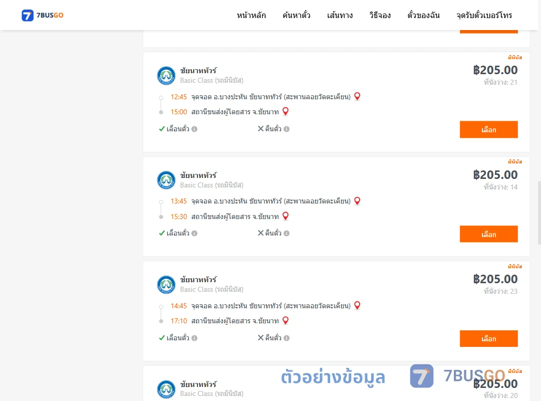 ตัวอย่างผลค้นหา บางปะหัน-ชัยนาท