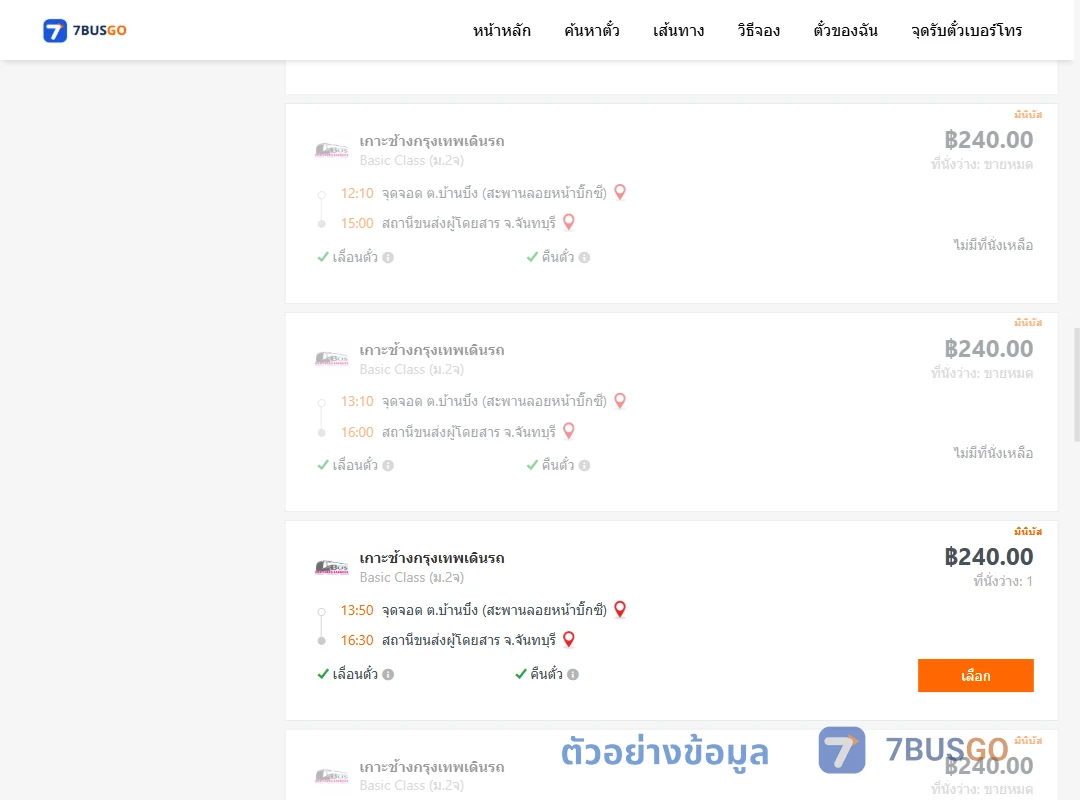 ตัวอย่างผลค้นหา บ้านบึง-จันทบุรี