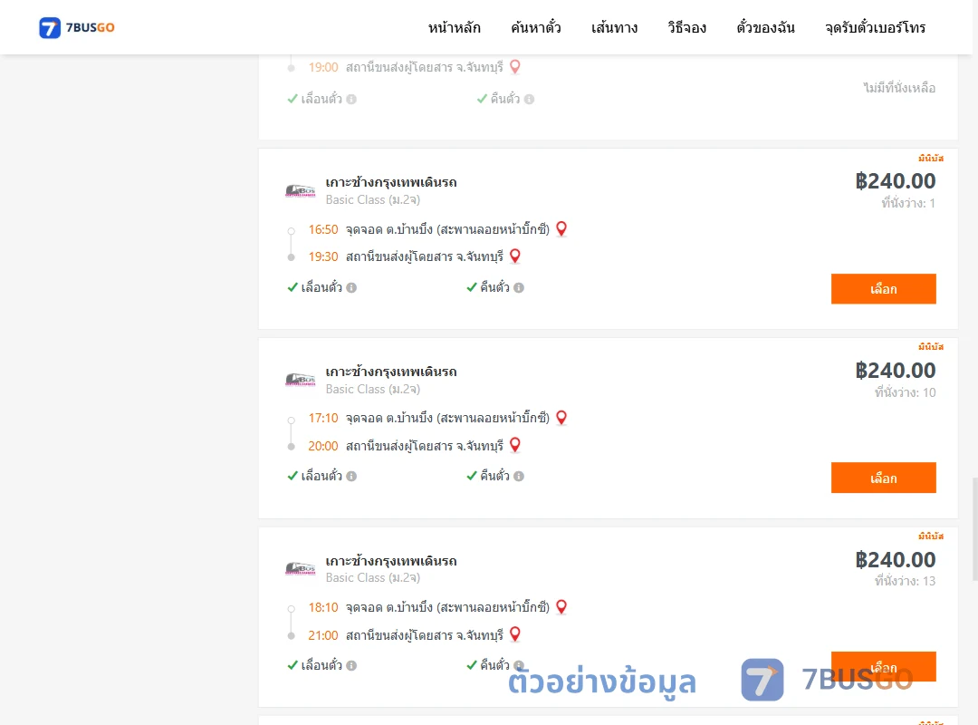 ตัวอย่างผลค้นหา บ้านบึง-จันทบุรี