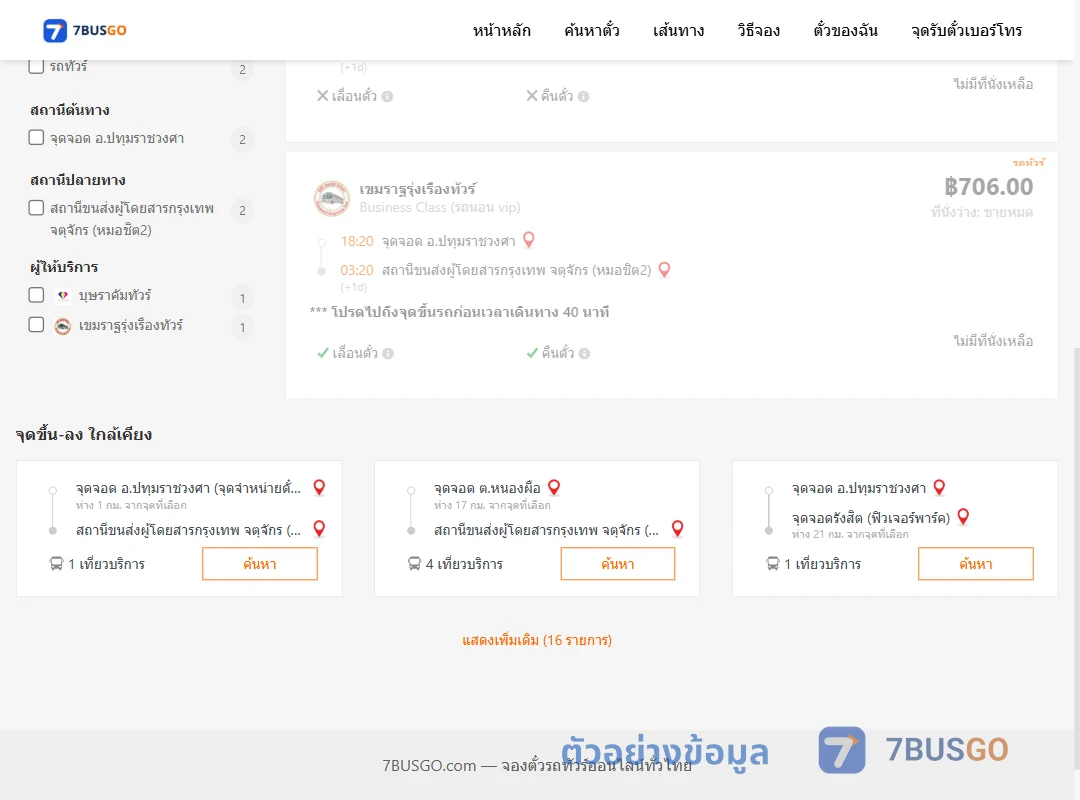 ตัวอย่างผลค้นหา ปทุมราชวงศา-หมอชิต2