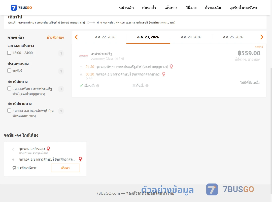 ตัวอย่างผลค้นหา พัทยา-ขาณุวรลักษบุรี