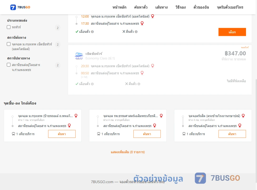 ตัวอย่างผลค้นหา ม.กรุงเทพ-กำแพงเพชร
