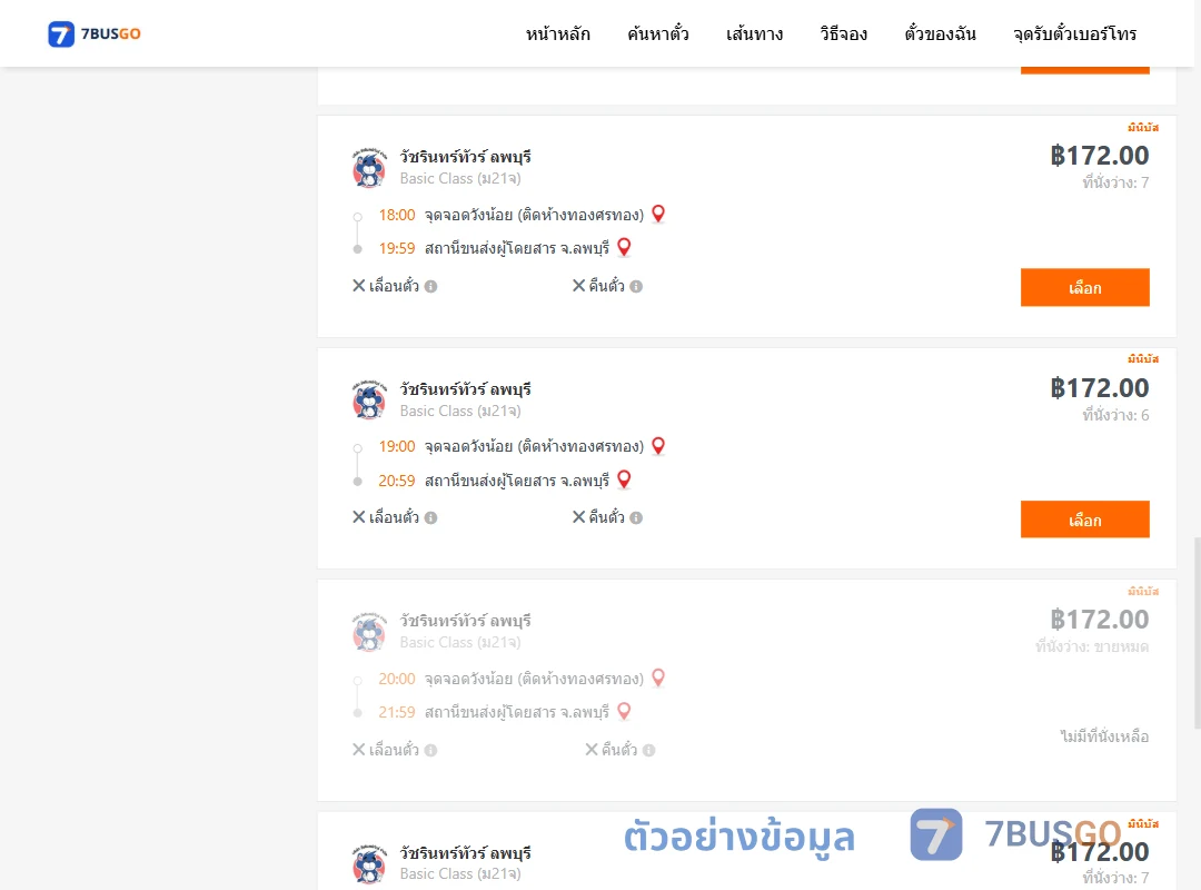 ตัวอย่างผลค้นหา วังน้อย-ลพบุรี