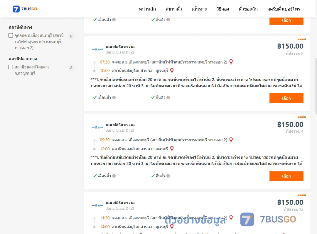 ตัวอย่างผลค้นหา ศูนย์ราชการนนท์-กาญจนบุรี