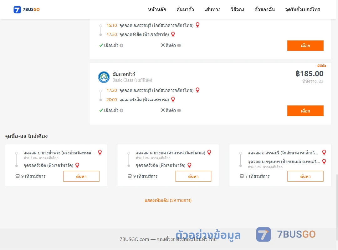 ตัวอย่างผลค้นหา สรรคบุรี-รังสิตฟิวเจอร์พาร์ค