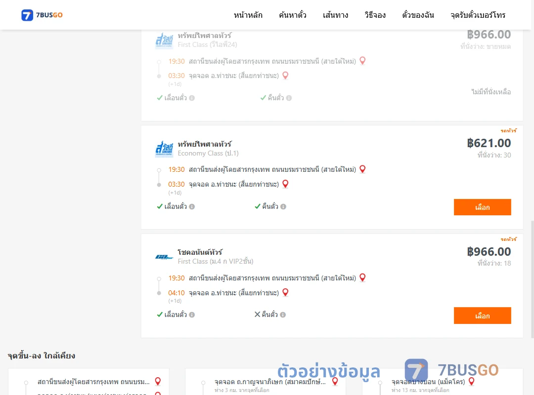ตัวอย่างผลค้นหา สายใต้ใหม่-ท่าชนะ