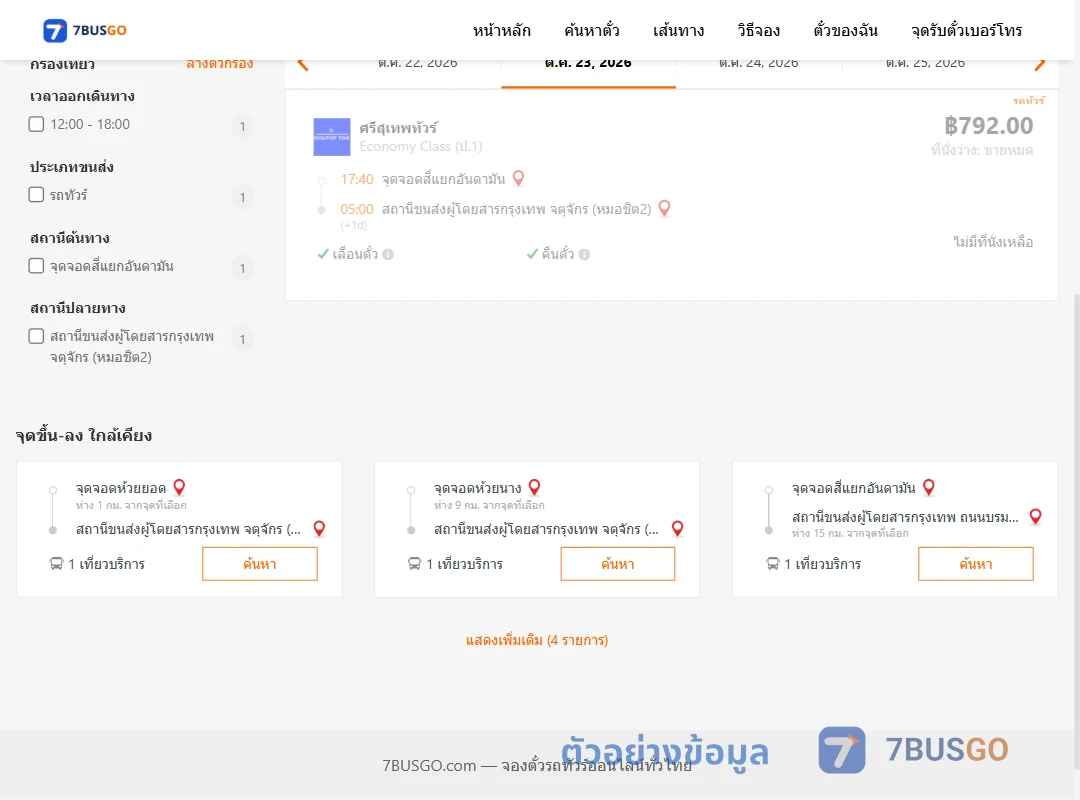 ตัวอย่างผลค้นหา สี่แยกอันดามัน-หมอชิต2