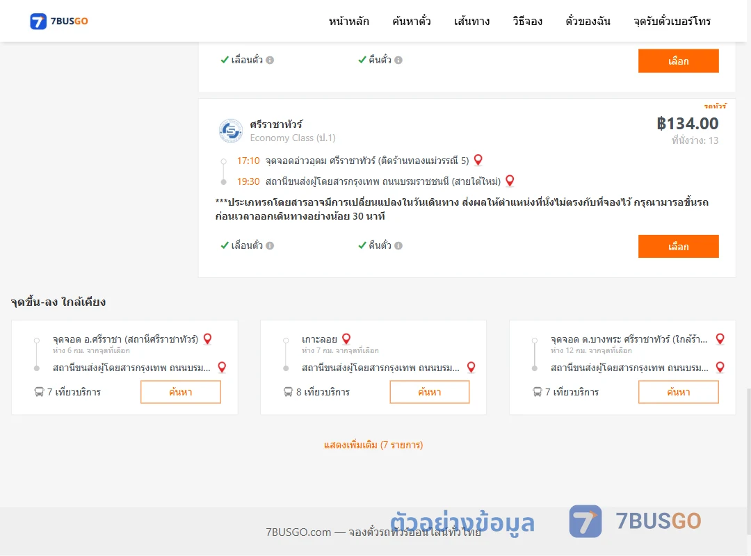 ตัวอย่างผลค้นหา อ่าวอุดม-สายใต้ใหม่