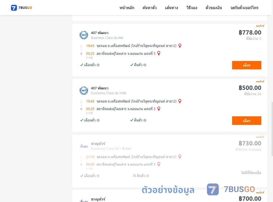 ตัวอย่างผลค้นหา เครือสหพัฒน์-ขอนแก่น