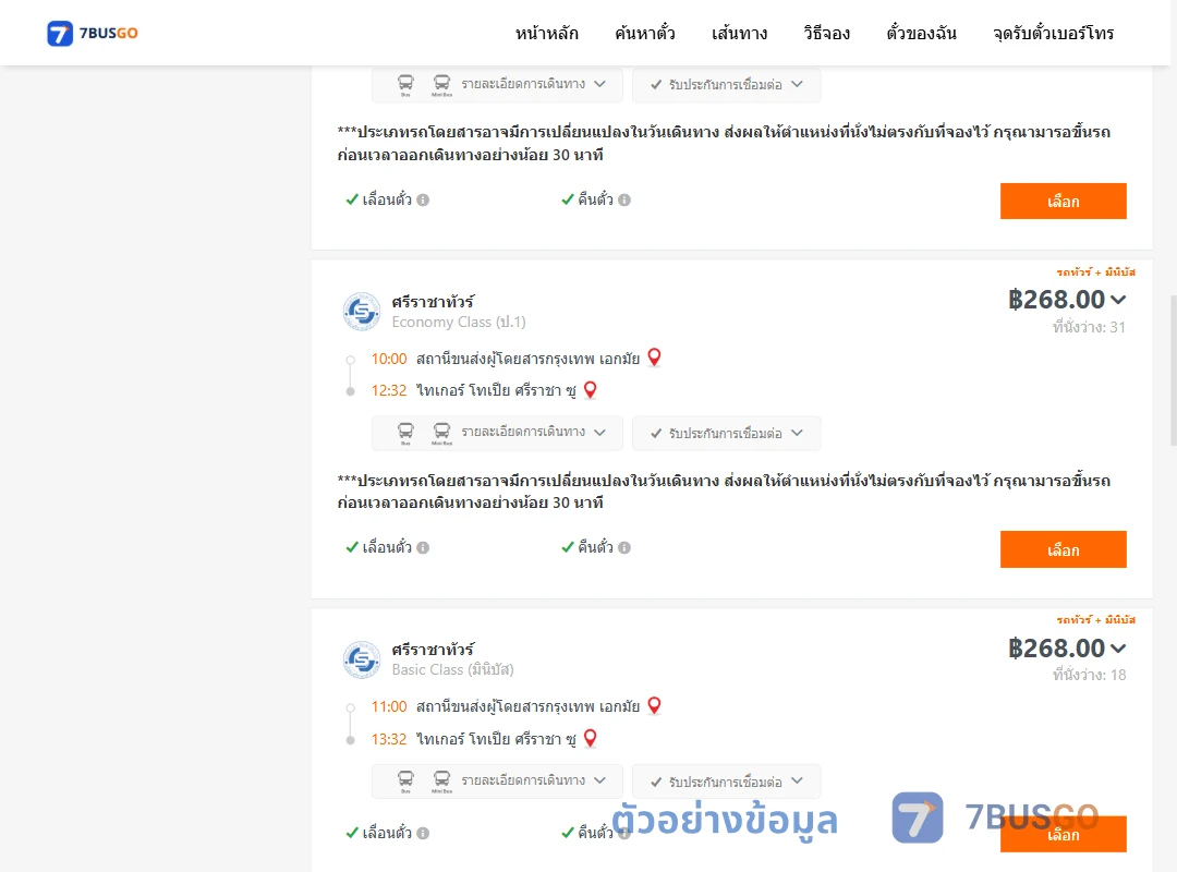 ตัวอย่างผลค้นหา เอกมัย-ไทเกอร์โทเปียศรีราชาซู