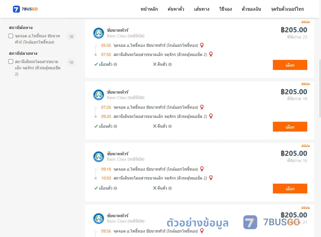 ตัวอย่างผลค้นหา โพธิ์ทอง-หมอชิต